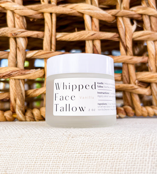 Lightweight Tallow Face Cream | Vanilla | Grass Fed + Finished Beef Suet